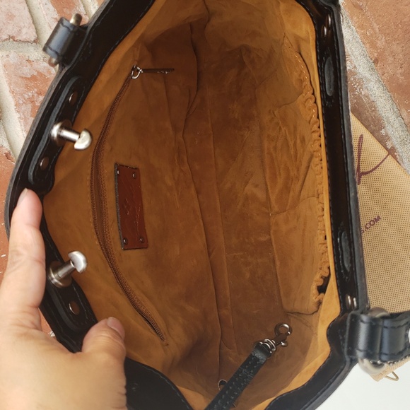 Patricia Nash Womens Arden Black All Leather Shoulder Tote Bag Feminine Designer - Picture 12 of 17